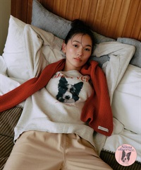 RIKKA FEMME リッカファム トレーナー スウェット レディース クルーネック ボーダー・コリー 裏毛 RF25FW07(WHT-FREE)