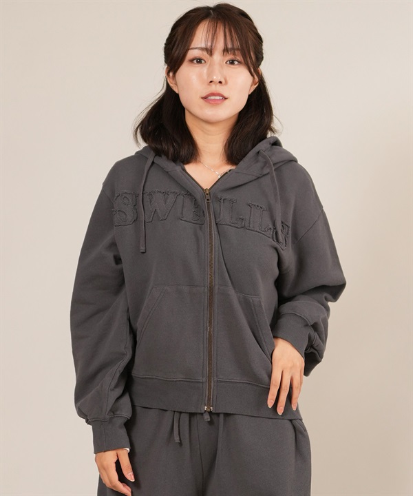 RIKKA FEMME リッカファム ジップアップ パーカー レディース スウェット フーディー ロゴ ワッペン 裏毛 セットアップ対応 RF25FW09