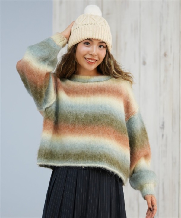 RIKKA FEMME リッカファム ニット セーター レディース シャギー グラデーション RF25FW22