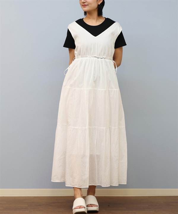 RIKKA FEMME リッカファム ワンピース レディース バックオープン ティアードワンピース RF25SS25