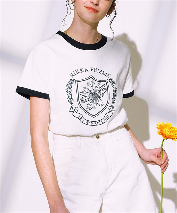 RIKKA FEMME リッカファム 半袖 Tシャツ レディース リンガーTシャツ RF25SS06