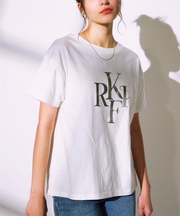 RIKKA FEMME リッカファム 半袖 Tシャツ レディース 箔プリント RF25SS09