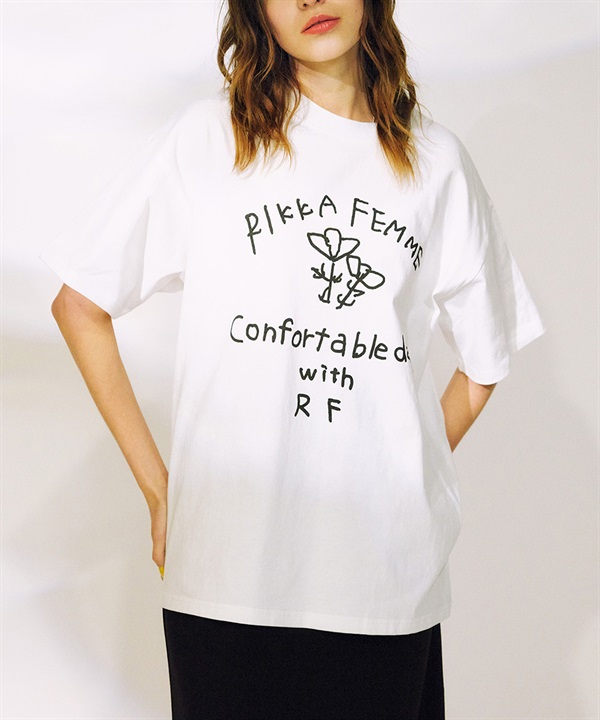RIKKA FEMME リッカファム 半袖 Tシャツ レディース フロントプリント オーバーサイズ RF25SS11