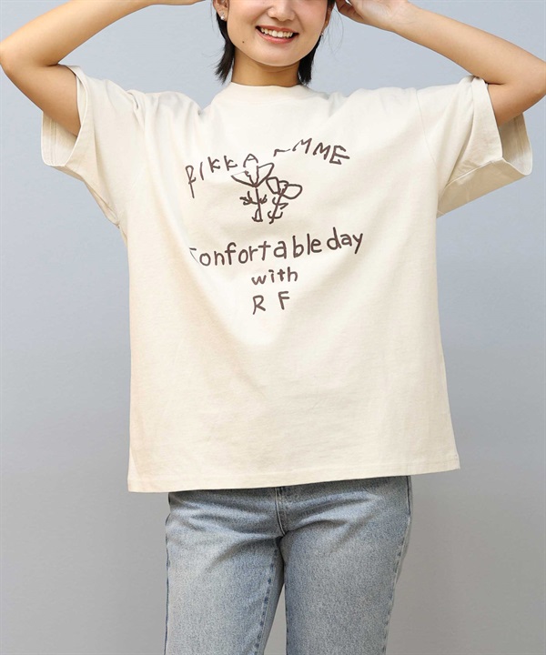 RIKKA FEMME リッカファム 半袖 Tシャツ レディース フロントプリント オーバーサイズ RF25SS11