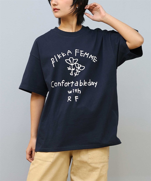 RIKKA FEMME リッカファム 半袖 Tシャツ レディース フロントプリント オーバーサイズ RF25SS11