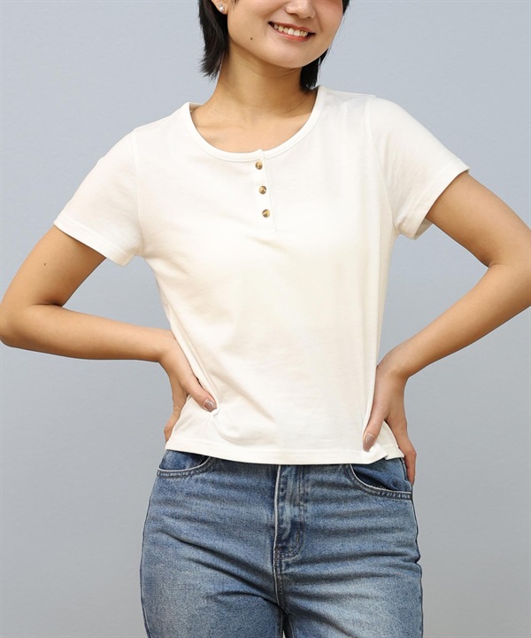 RIKKA FEMME リッカファム 半袖 Tシャツ レディース ヘンリーネックTシャツ RF25SS12