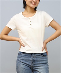 RIKKA FEMME リッカファム 半袖 Tシャツ レディース ヘンリーネックTシャツ RF25SS12(WHT-SM)