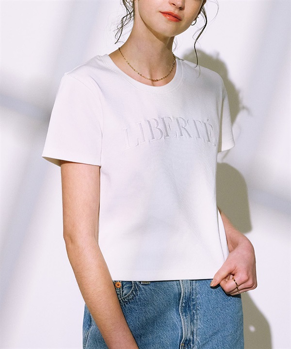 RIKKA FEMME リッカファム 半袖 Tシャツ レディース リブ刺しゅうTシャツ RF25SS14
