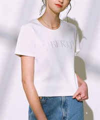 RIKKA FEMME リッカファム 半袖 Tシャツ レディース リブ刺しゅうTシャツ RF25SS14(WHT-SM)