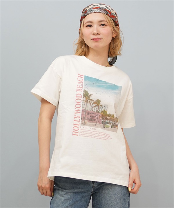 RIKKA FEMME リッカファム 半袖 Tシャツ レディース ビーチフォト RF25HS02