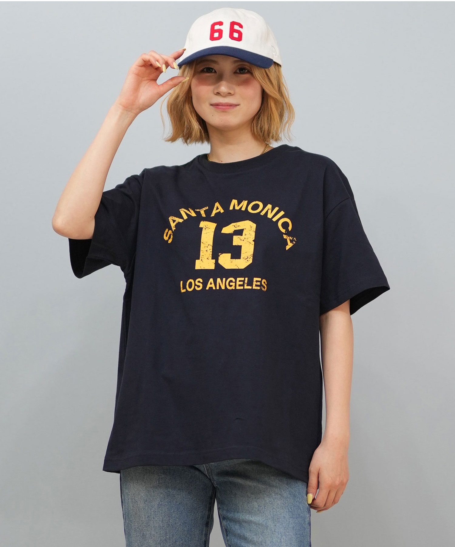 RIKKA FEMME リッカファム 半袖 Tシャツ レディース カレッジロゴ RF25HS04(NAV-FREE)