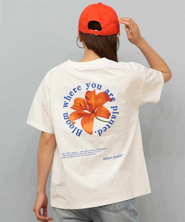 RIKKA FEMME リッカファム 半袖 Tシャツ レディース バックプリント UVカット 吸湿速乾 RF25HS11