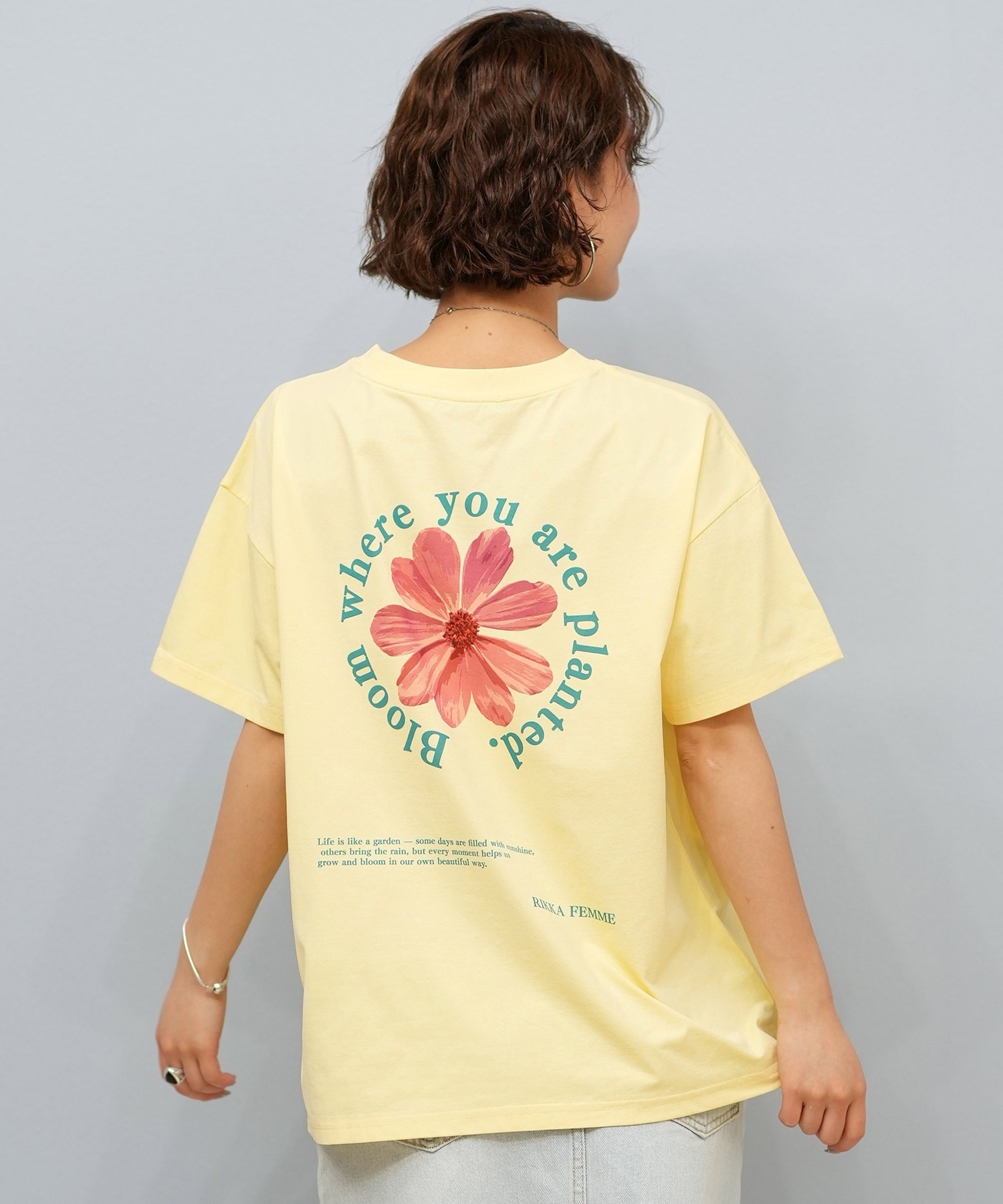 RIKKA FEMME リッカファム 半袖 Tシャツ レディース バックプリント UV