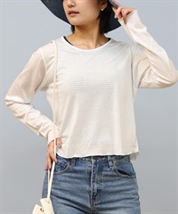 RIKKA FEMME リッカファム 長袖 Tシャツ レディース シアーショート丈ロンT RF25SS21(WHT-FREE)