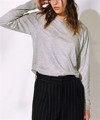 RIKKA FEMME リッカファム 長袖 Tシャツ レディース シアーショート丈ロンT RF25SS21(GRY-FREE)