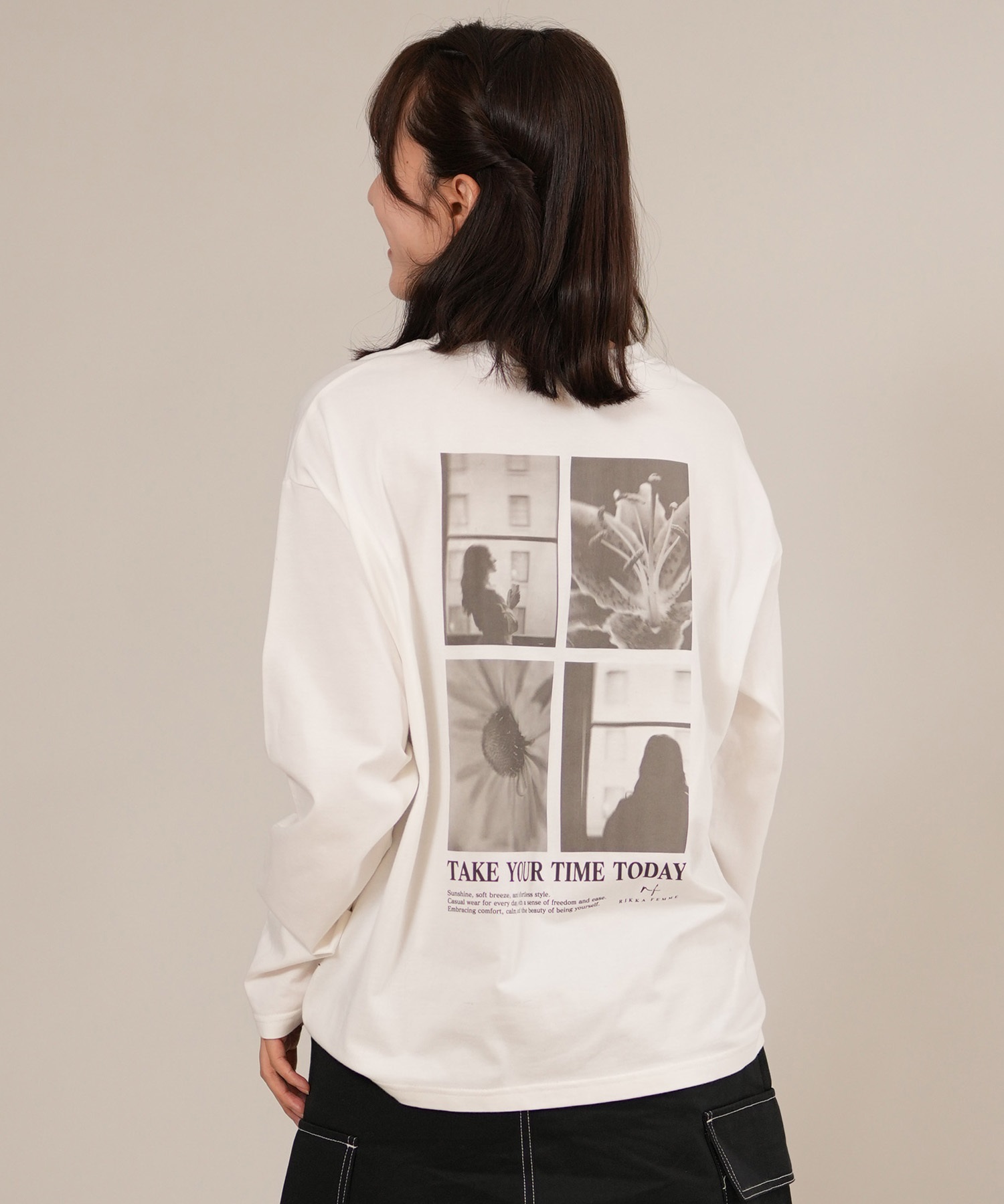 希少！Maison book girl ロンT RIKKA FEMME リッカファム 長袖 Tシャツ ロンT レディース バック