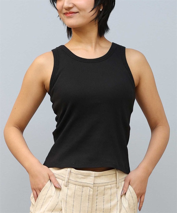 RIKKA FEMME リッカファム タンクトップ レディース ノースリーブ アメスリ カップ付き リブ RF25SS03