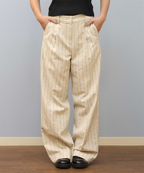 RIKKA FEMME リッカファム ストライプ ストレートパンツ ボトムス RF25SS02