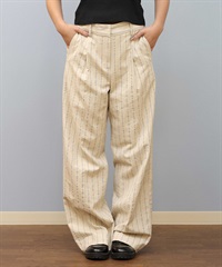 RIKKA FEMME リッカファム ストライプ ストレートパンツ ボトムス RF25SS02(IVO-SM)