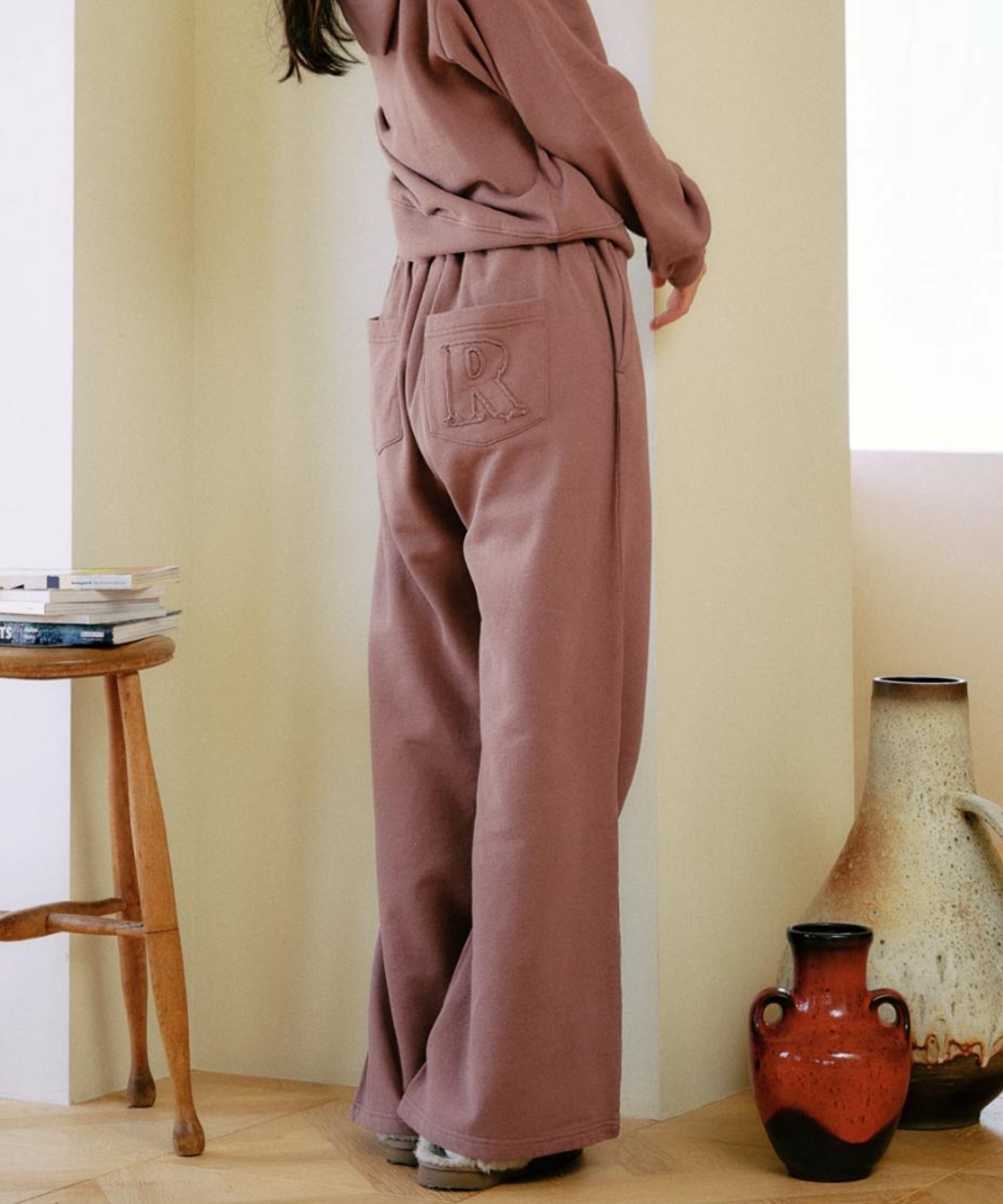RIKKA FEMME リッカファム ロングパンツ レディース スウェットパンツ ポケット デザイン 裏毛 セットアップ対応 RF25FW10(BRN-FREE)