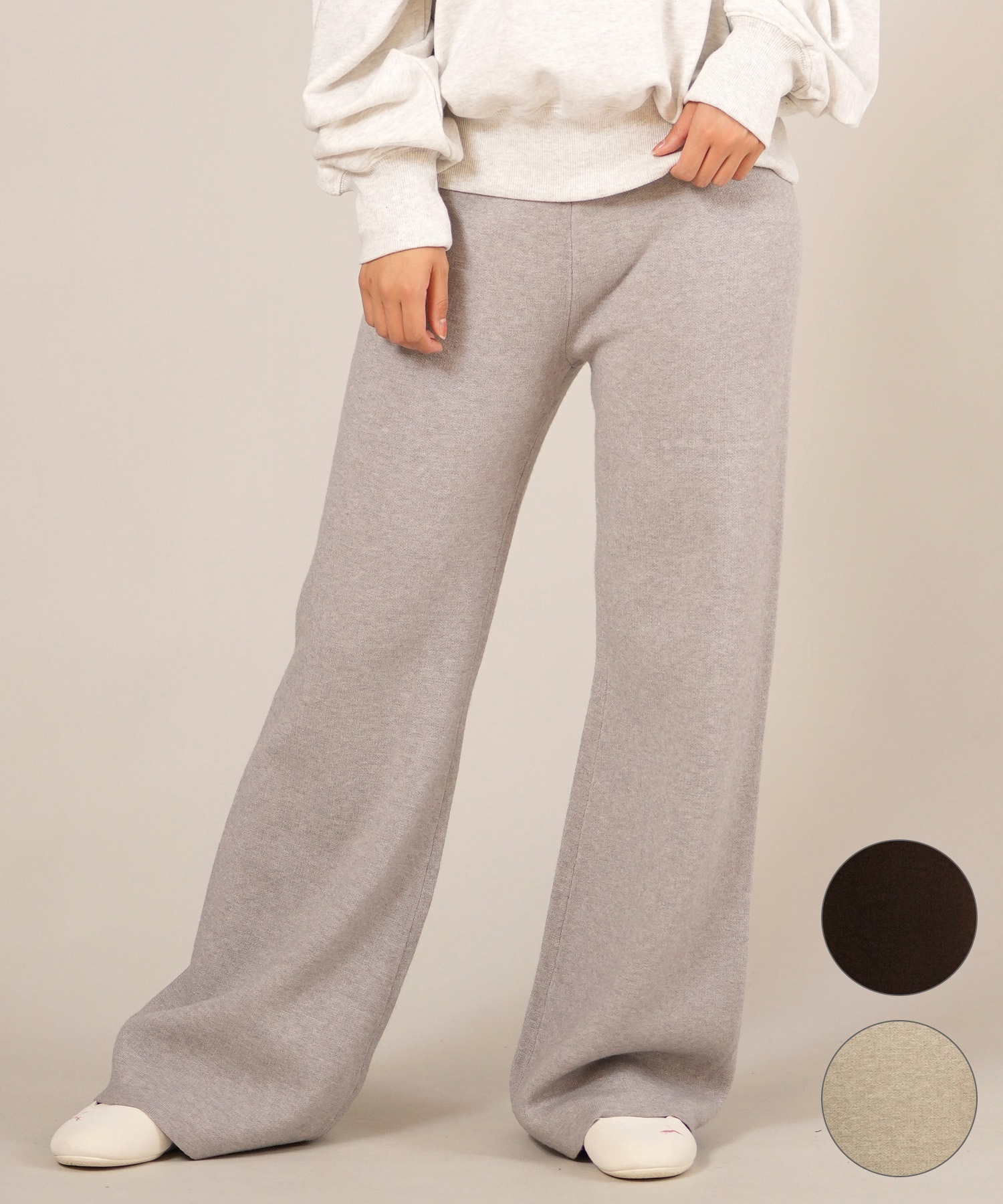 RIKKA FEMME リッカファム ロングパンツ ニットリブパンツ レディース ロンパン セットアップ対応 RF25FW14(GRY-FREE)