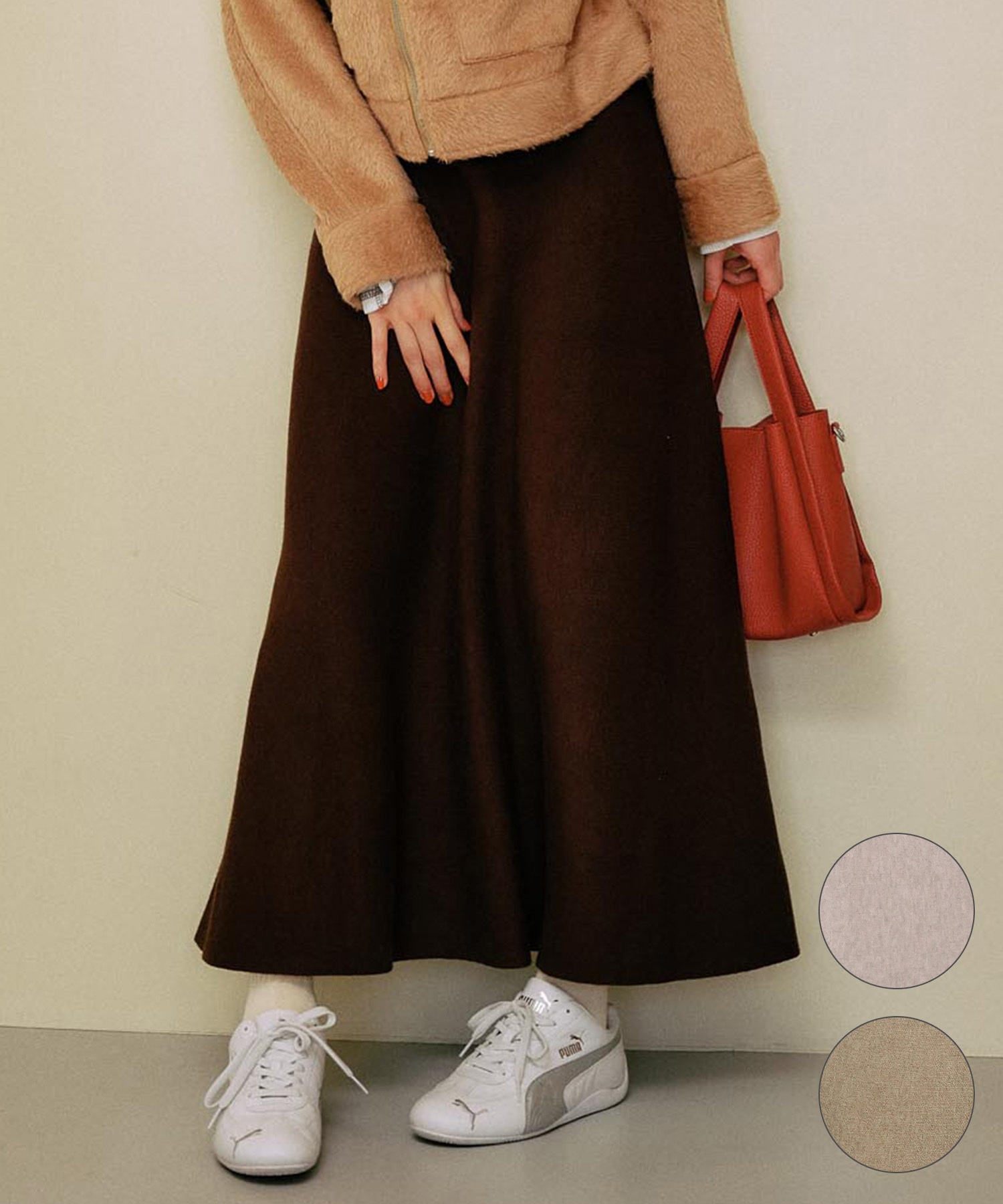 RIKKA FEMME リッカファム ロングスカート レディース リブニットスカート セットアップ対応 RF25FW15(GRY-FREE)