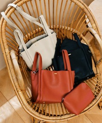 RIKKA FEMME リッカファム ショルダーバッグ 2WAY シンプル ポーチ付き2wayPUトート RFAC25FW08(BLK-FREE)