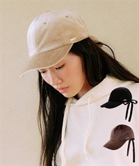 RIKKA FEMME リッカファム キャップ 帽子 リボン ベロア素材 フリーサイズ RFAC25FW01(BLK-FREE)