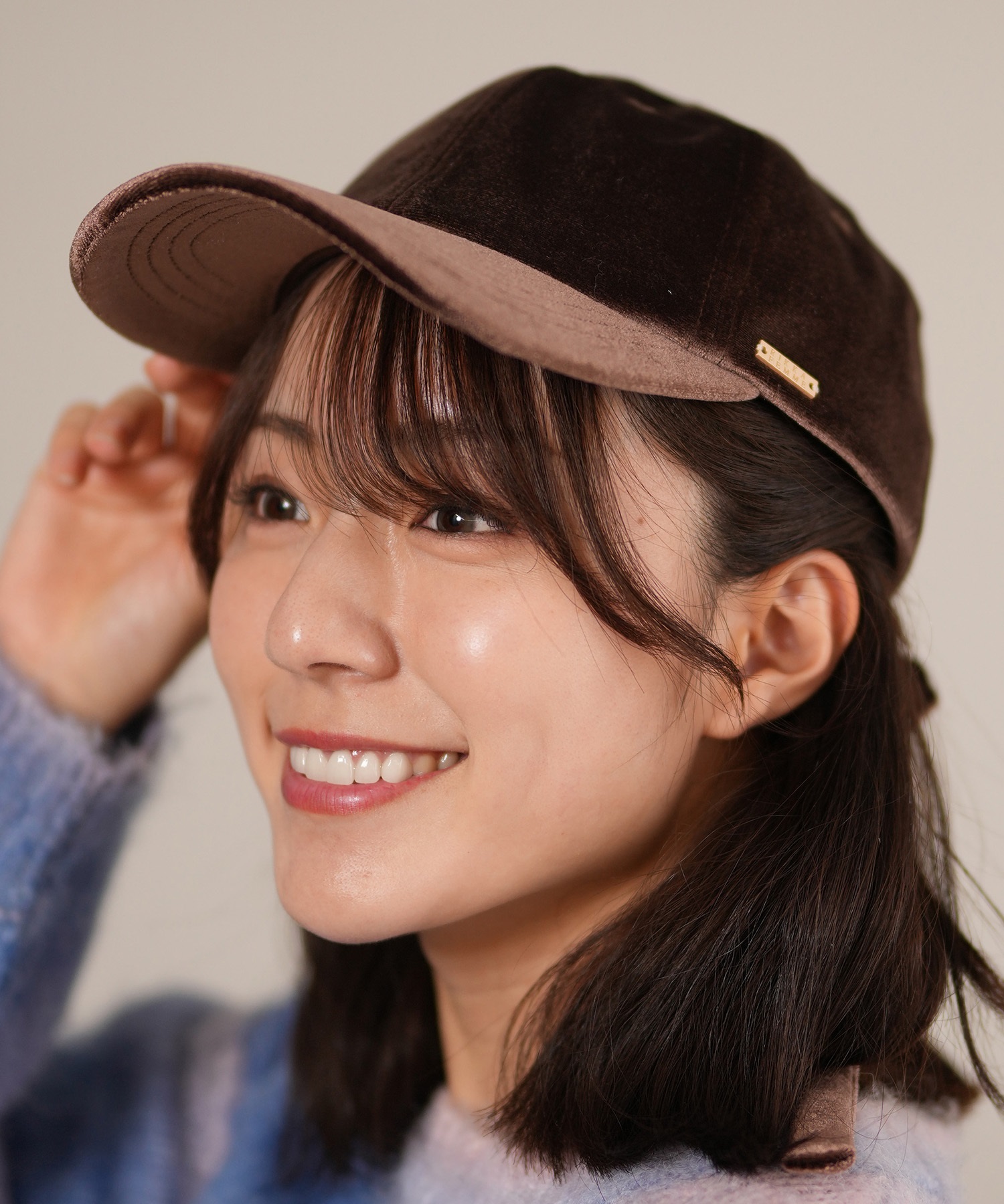 RIKKA FEMME リッカファム キャップ 帽子 リボン ベロア素材 フリーサイズ RFAC25FW01(BRN-FREE)