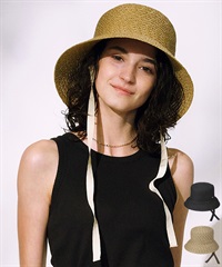 RIKKA FEMME リッカファム ハット 麦わら帽子 麦ハット RFAC25SS03(BLK-FREE)