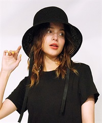 RIKKA FEMME リッカファム ハット 麦わら帽子 麦ハット RFAC25SS03(BLK-FREE)