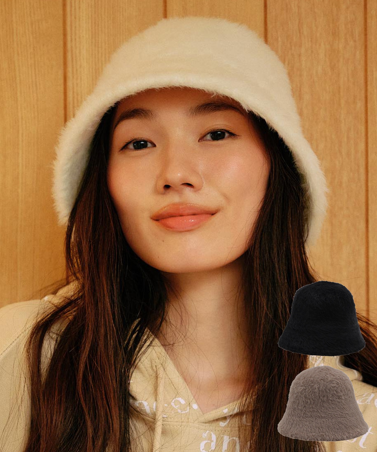 RIKKA FEMME リッカファム ハット 帽子 サーモハット バケットハット バケハ ファー フリーサイズ RFAC25FW03(WHT-FREE)