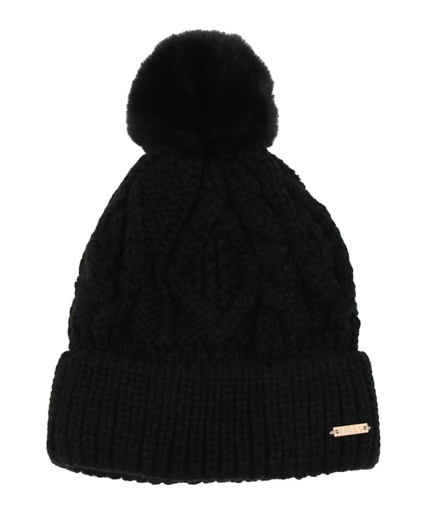RIKKA FEMME リッカファム ビーニー 帽子 ニット帽 ニットキャップ ケーブル編み ポンポン RFAC25FW02