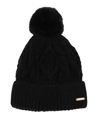 RIKKA FEMME リッカファム ビーニー 帽子 ニット帽 ニットキャップ ケーブル編み ポンポン RFAC25FW02(BLK-FREE)