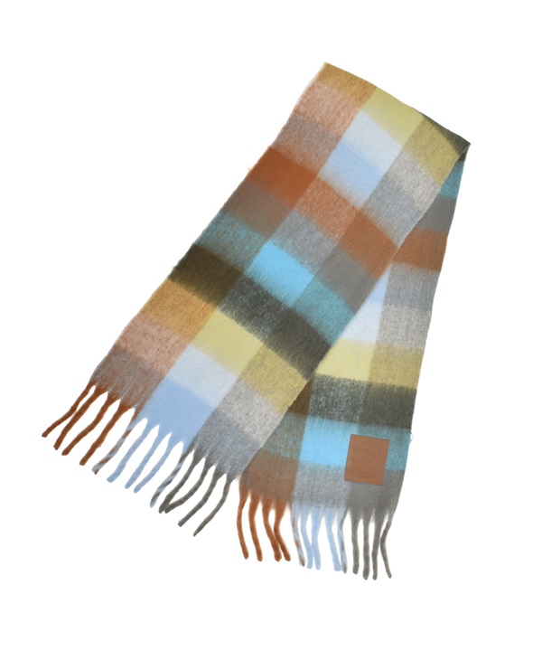 RIKKA FEMME リッカファム マフラー チェック フリンジマフラー RFAC25FW07