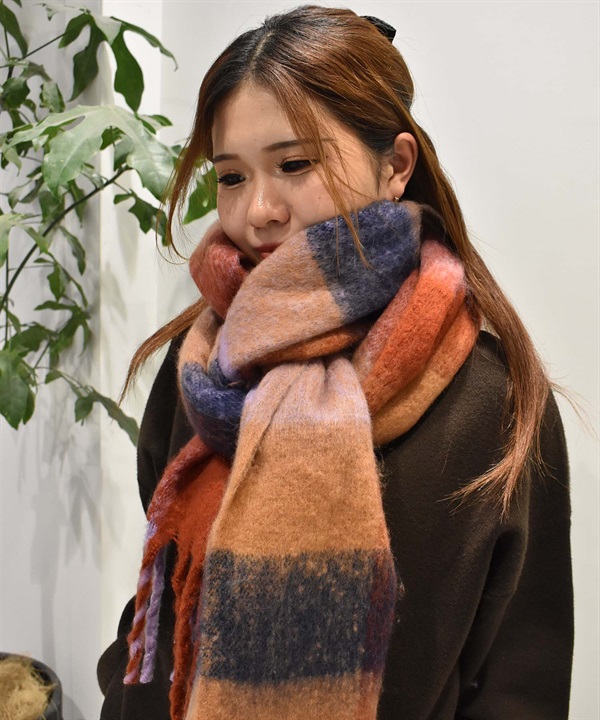 RIKKA FEMME リッカファム マフラー チェック フリンジマフラー RFAC25FW07