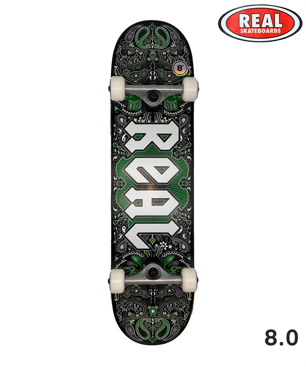 REAL リアル スケートボード コンプリート 7.5inch ~ 8.06inch BANDANA BLUE RED GREEN 初心者 おすすめ 完成品