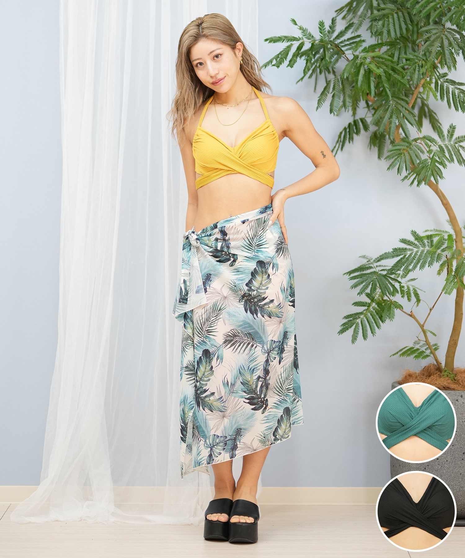 LAETITIA レリッタ 3点セット 水着 レディース パレオ 450601