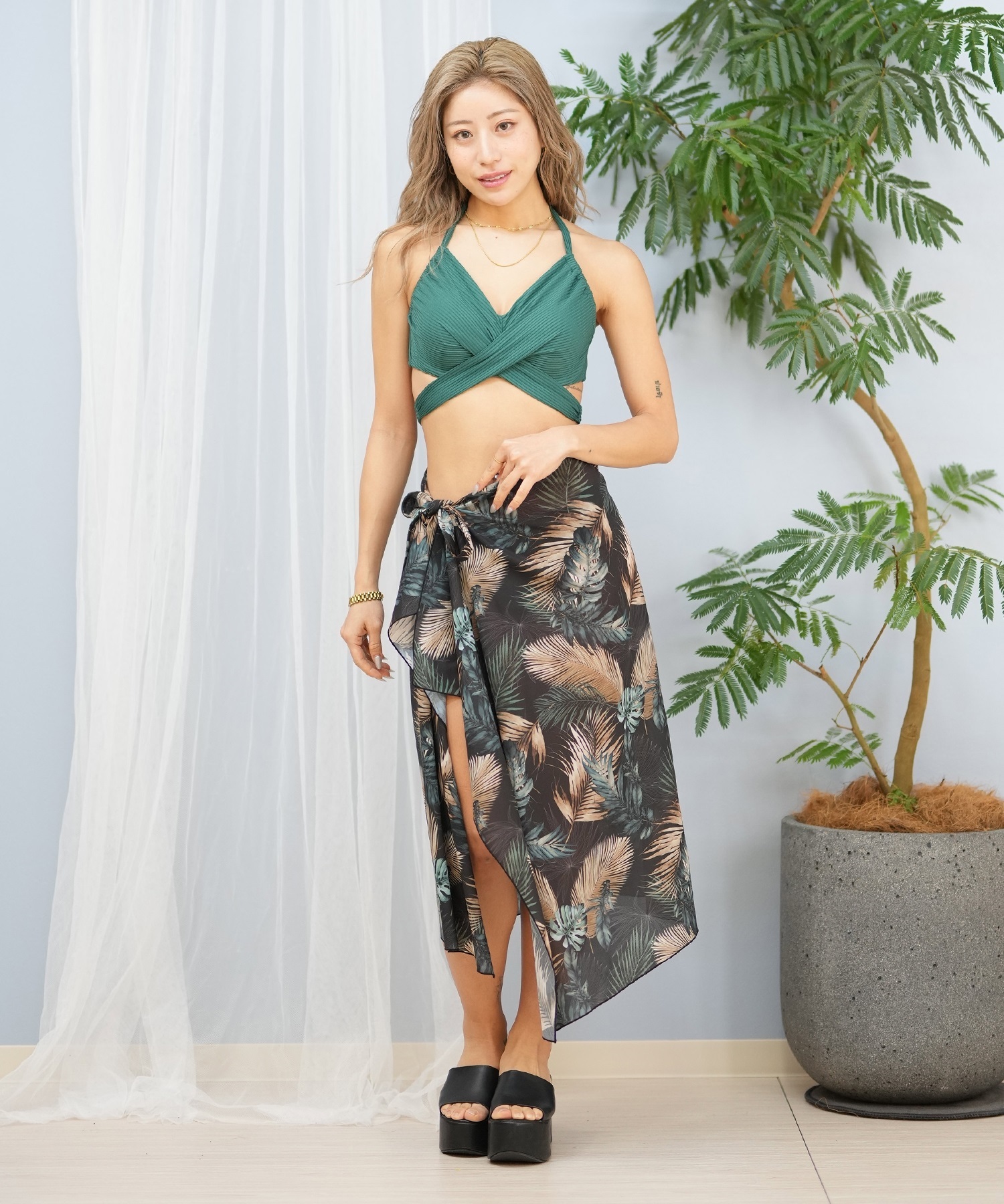 LAETITIA レリッタ 3点セット 水着 レディース パレオ 450601