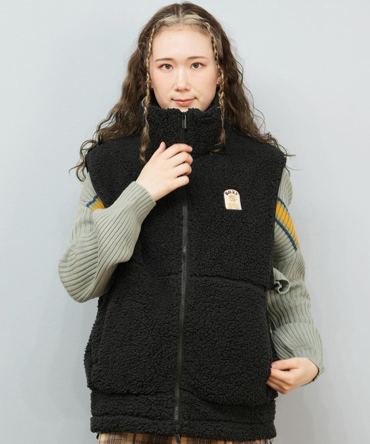 ROXY ロキシー ベスト レディース ボア 撥水 中綿 BELLIS BOA VEST RJK254020(BLK-S)