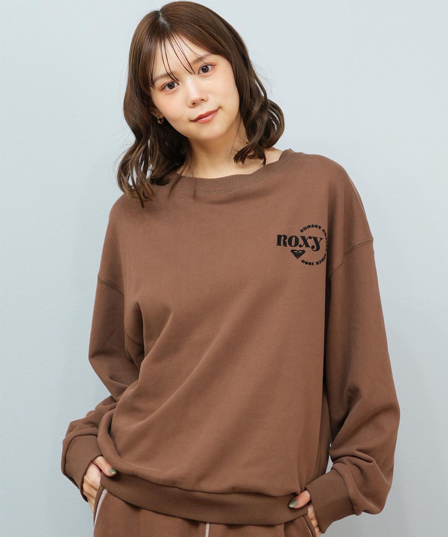 ROXY ロキシー トレーナー スウェット レディース ワンポイント シンプル JIVY PULL OVER RPO254028(BRN-M)
