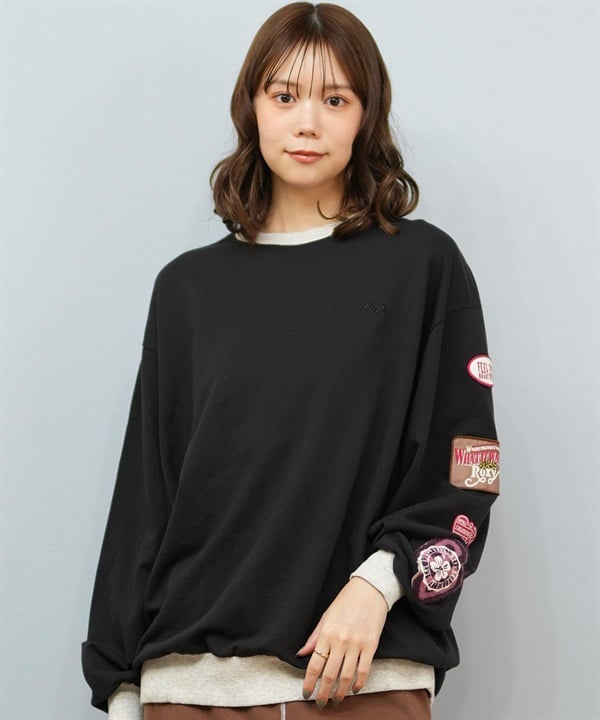 ROXY ロキシー トレーナー スウェット レディース 古着風 ヴィンテージ加工 ワッペン SUN BREAK RPO254609T