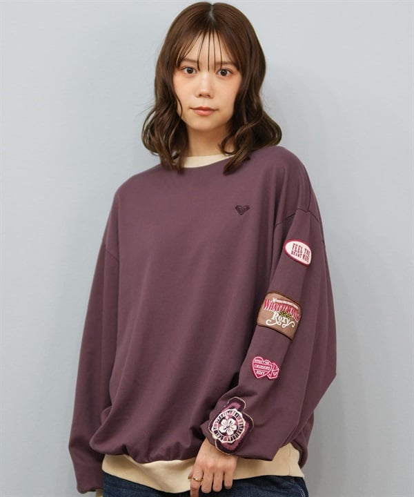 ROXY ロキシー トレーナー スウェット レディース 古着風 ヴィンテージ加工 ワッペン SUN BREAK RPO254609T
