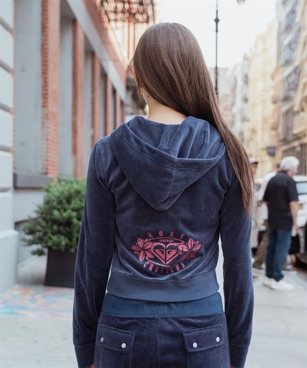 ROXY ロキシー × MANA ジップアップ パーカー レディース ベロア ショート丈 セットアップ対応 ROXY CRUISERS RZP254617T