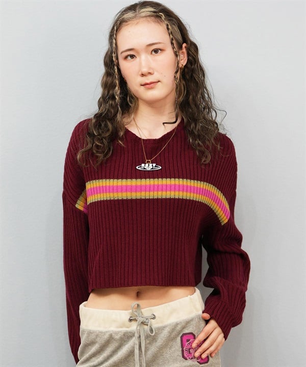 ROXY ロキシー ニット セーター レディース クロップド丈 ショート丈 ワイドシルエット HORIZON SWEATER RSR254007