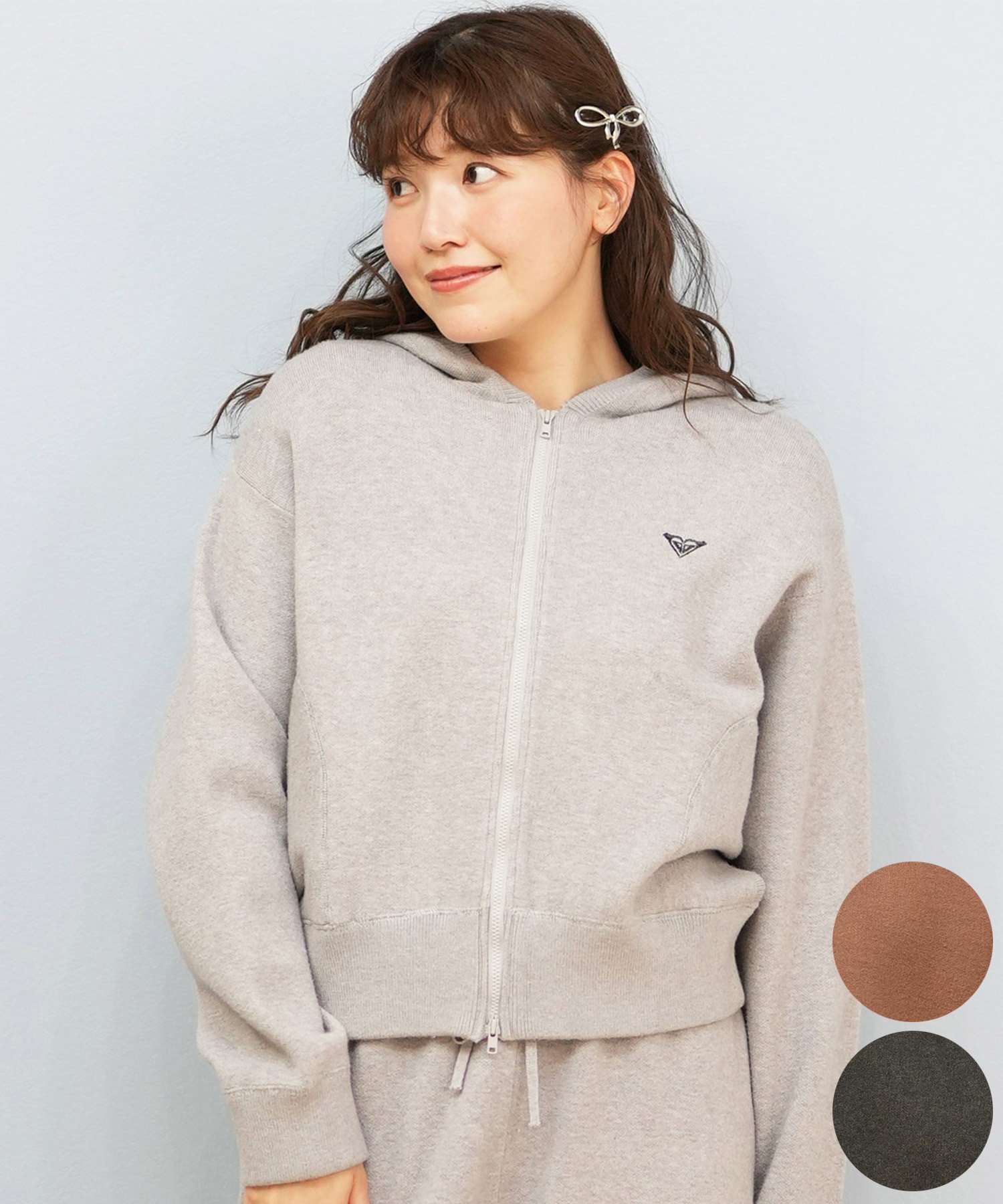 ROXY ロキシー ニット セーター レディース ジップアップフーディー