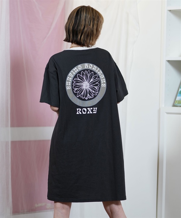 ROXY ロキシー ワンピース レディース Tシャツワンピ 半袖 膝丈 バックプリント リンガーシャツ RDR251653M