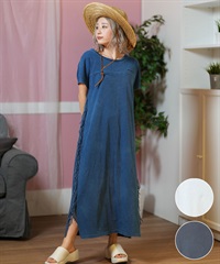 ROXY ロキシー ワンピース レディース 半袖 サイドフリンジワンピース LABYRINTH DRESS RDR252031