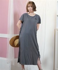 ROXY ロキシー ワンピース レディース 半袖 サイドフリンジワンピース LABYRINTH DRESS RDR252031