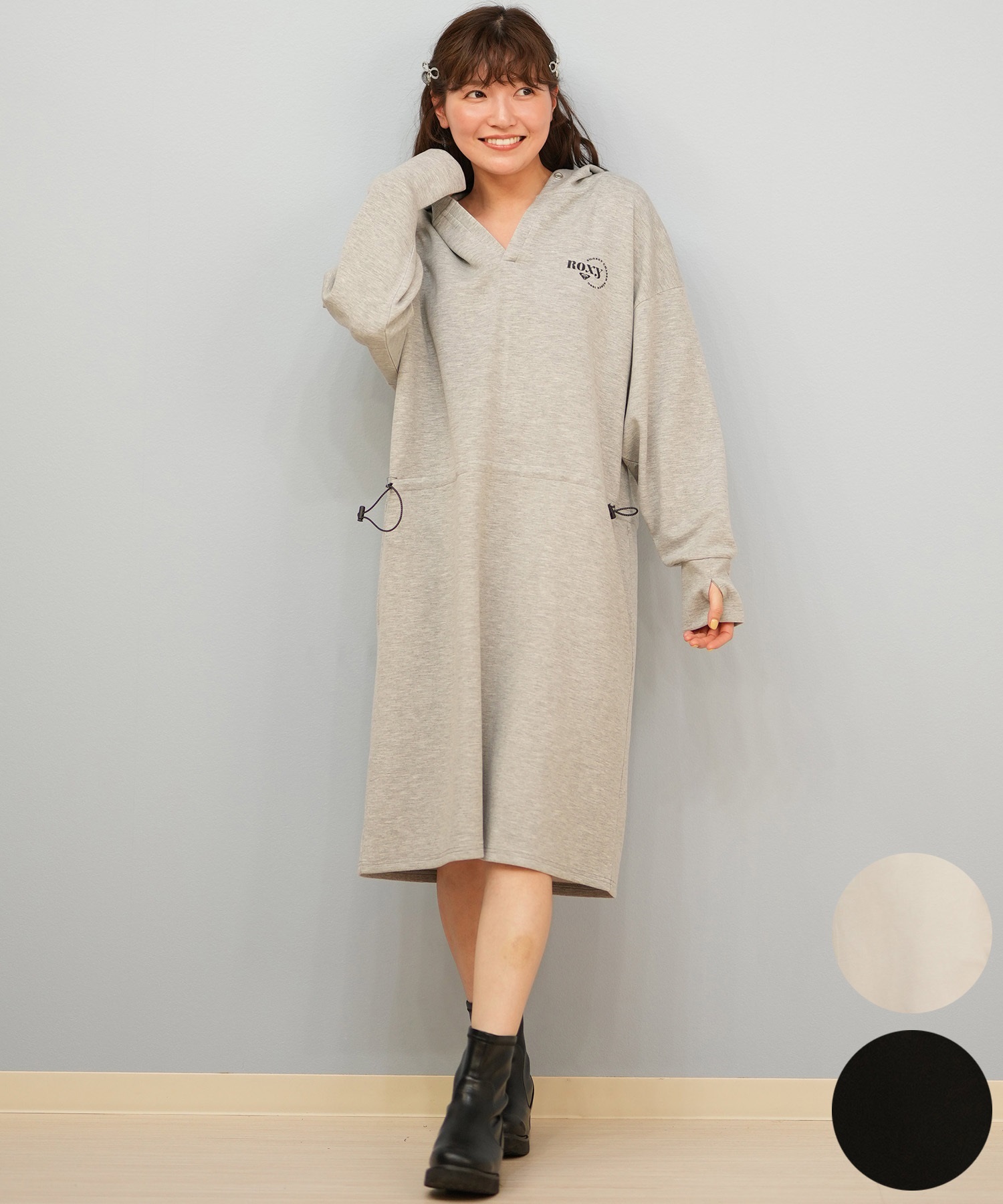 ROXY ロキシー ワンピース レディース シンプル ロゴ フーディー